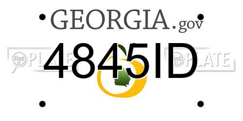 4845ID Georgia License Plate