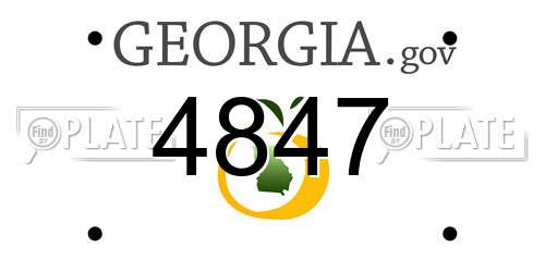 4847 Georgia License Plate