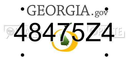 48475Z4 Georgia License Plate