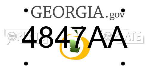4847AA Georgia License Plate