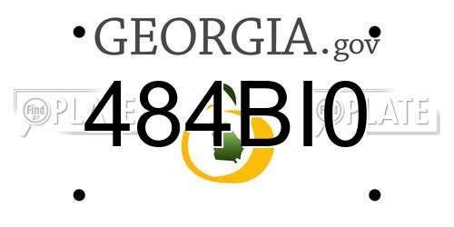 484BI0 Georgia License Plate