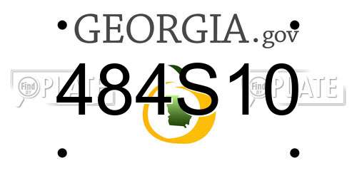 484S10 Georgia License Plate