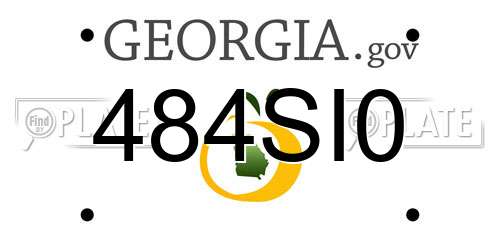 484SI0 Georgia License Plate