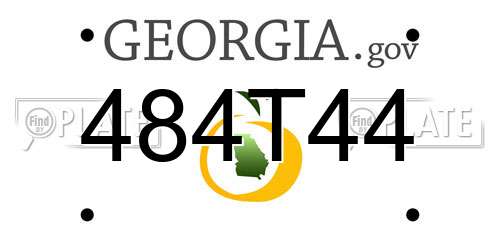 484T44 Georgia License Plate