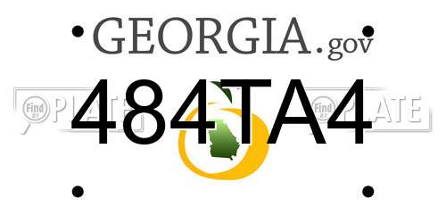 484TA4 Georgia License Plate