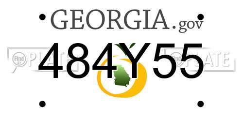 484Y55 Georgia License Plate