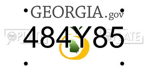 484Y85 Georgia License Plate