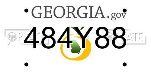 484Y88 Georgia License Plate