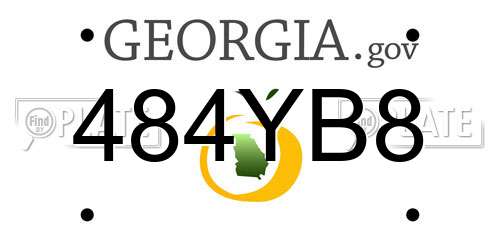484YB8 Georgia License Plate