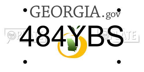 484YBS Georgia License Plate
