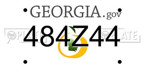 484Z44 Georgia License Plate