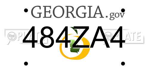 484ZA4 Georgia License Plate