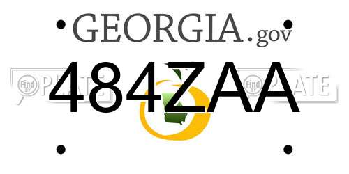 484ZAA Georgia License Plate