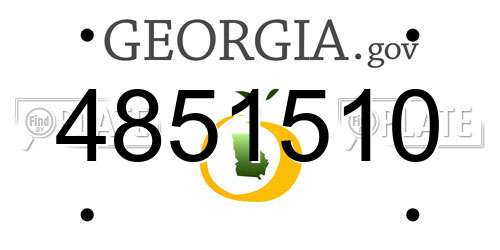 4851510 Georgia License Plate