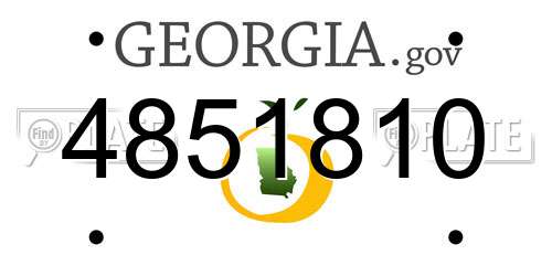 4851810 Georgia License Plate