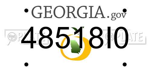 48518I0 Georgia License Plate