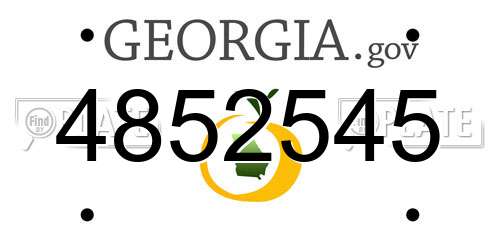4852545 Georgia License Plate