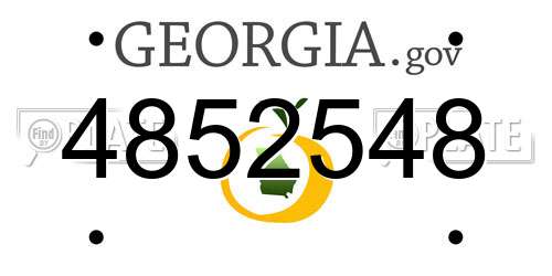 4852548 Georgia License Plate
