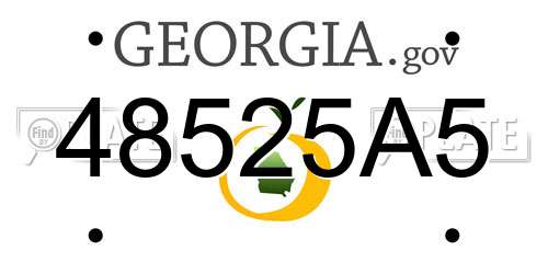 48525A5 Georgia License Plate