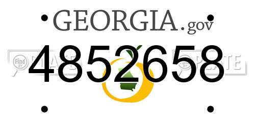 4852658 Georgia License Plate