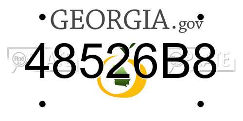 48526B8 Georgia License Plate