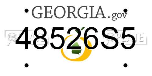 48526S5 Georgia License Plate