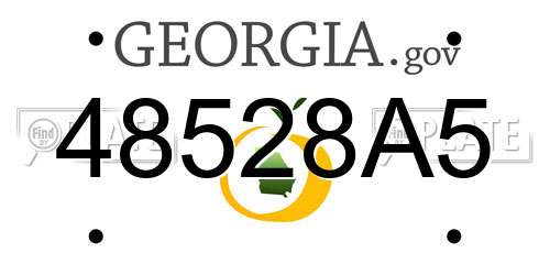 48528A5 Georgia License Plate