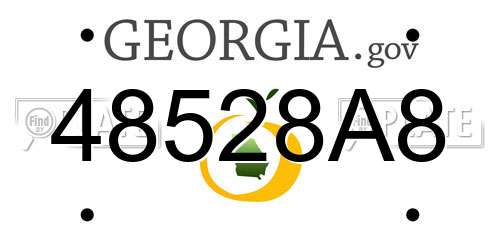 48528A8 Georgia License Plate