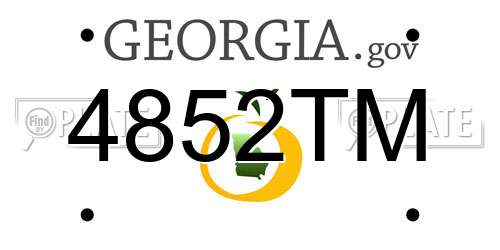 4852TM Georgia License Plate