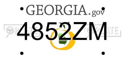 4852ZM Georgia License Plate