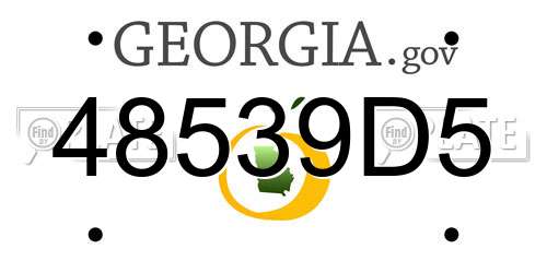 48539D5 Georgia License Plate