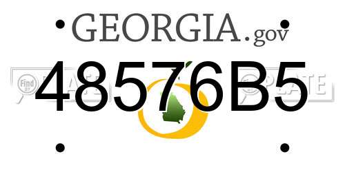 48576B5 Georgia License Plate