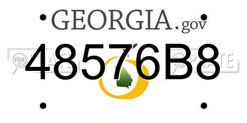 48576B8 Georgia License Plate