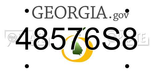48576S8 Georgia License Plate