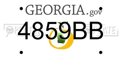 4859BB Georgia License Plate