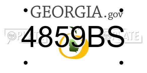 4859BS Georgia License Plate