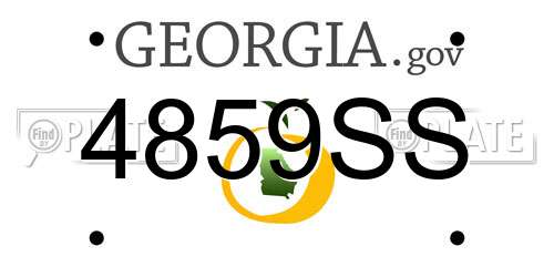 4859SS Georgia License Plate