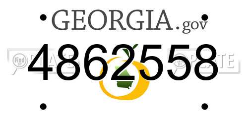 4862558 Georgia License Plate