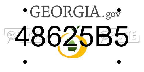 48625B5 Georgia License Plate