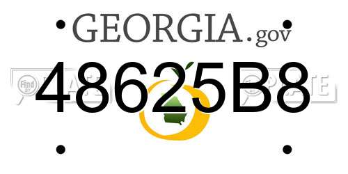 48625B8 Georgia License Plate