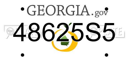 48625S5 Georgia License Plate