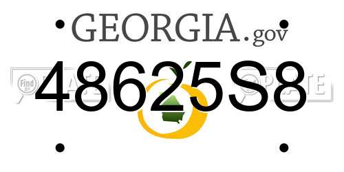 48625S8 Georgia License Plate