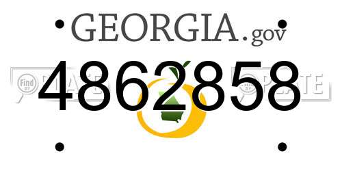 4862858 Georgia License Plate