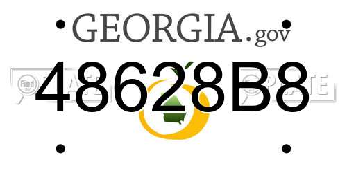 48628B8 Georgia License Plate