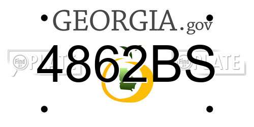 4862BS Georgia License Plate