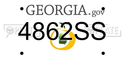 4862SS Georgia License Plate