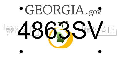 4863SV Georgia License Plate