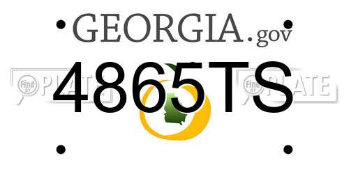 4865TS Georgia License Plate