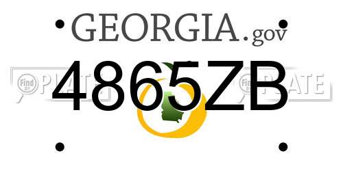 4865ZB Georgia License Plate