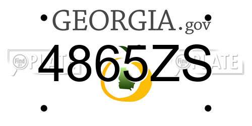 4865ZS Georgia License Plate